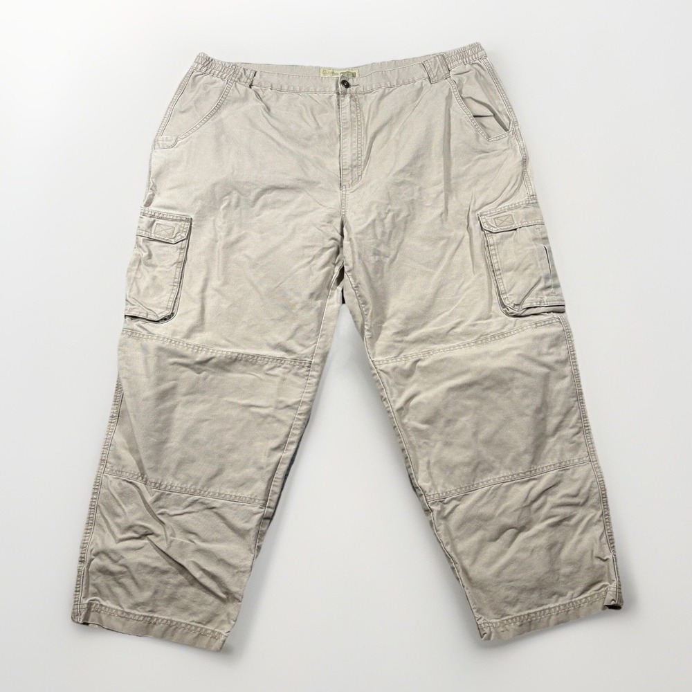 Cabela's Trail Hiker Cargo Pants Mens 46x30 Khaki Canvas Outdoor Utility